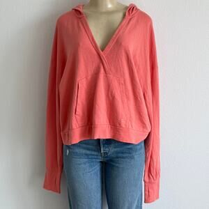 Sweaty Betty After Class Relaxed Hoodie Lightweight Pink Kangaroo Pocket Size 14